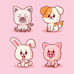 Cute Animal set Adorable Style