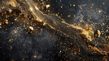 a computer generated image of gold dust flying through the air