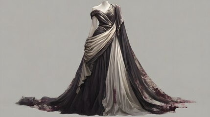 62. A sophisticated outfit for a formal event with elegant draping