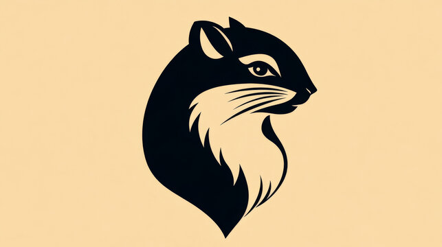 Silhouette of a chipmunk's head, a simple yet striking design.