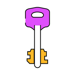old key line icon vector. old key sign. isolated symbol illustration
