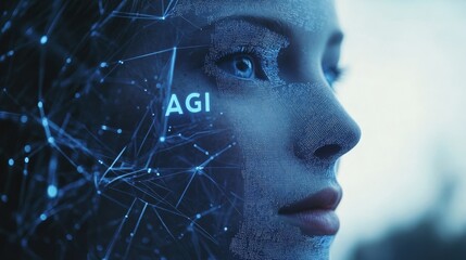Artificial general Intelligence. AGI concept