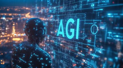 Artificial general Intelligence. AGI concept