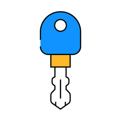 double ended key line icon vector. double ended key sign. isolated symbol illustration