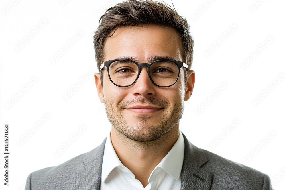 Poster Man in a suit on a white background