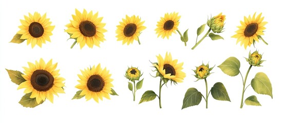 Watercolor Sunflowers Illustration