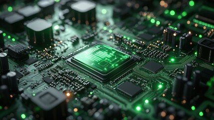 Obraz premium A high-performance technology depiction of NVIDIA chips, emphasizing their role in advanced computing.
