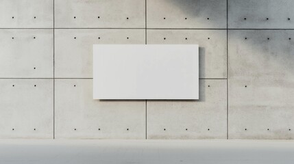 Empty mockup, blank small portrait oriented billboard in the center, in the parkade, concrete, metal panels, street, outside.