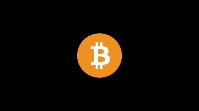 Logo Bitcoin Popup on Green Screen Background, 1920x1080 size, Green Screen, Frame rate 30fps, Duration 0:08