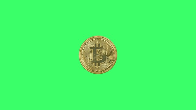 Logo Bitcoin Popup on Green Screen Background, 1920x1080 size, Green Screen, Frame rate 30fps, Duration 0:05