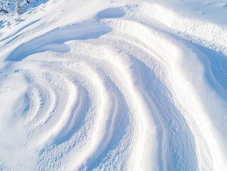 Overhead View of Snowy Labyrinthine Patterns
