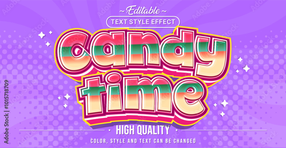 Poster Editable text style effect - Candy Time text style theme.