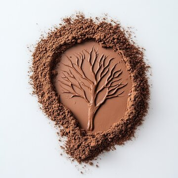 recommend clip art: Creative Cocoa Powder Tree Silhouette Design