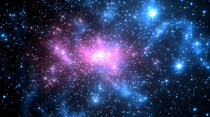 Fototapeta premium Abstract Cosmic Nebula Background with Glowing Stars and Galactic Dust