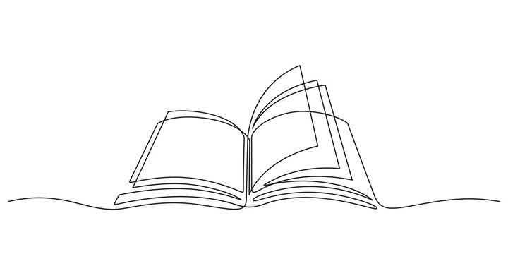 recommend clip art: book opening pages one line drawing minimalist art