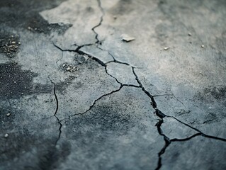 Obraz premium Close-Up of Cracked Aged Concrete Surface