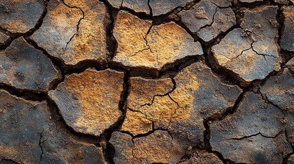 A close-up of cracked earth emphasizes the urgent need for water conservation and the severe impact of drought and desertification on the planet.