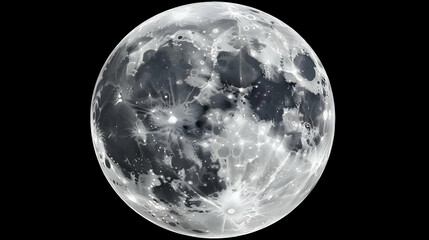 Obraz premium Detailed Close-up of the Moon's Surface with Craters and Maria, Captured in a High-Resolution, Artistic Style