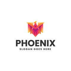 Obraz premium Vector Logo Illustration Phoenix Gradient Colorful Style