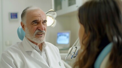 Obraz premium Dentist discussing the importance of oral hygiene with a patient