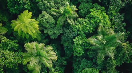 Fototapeta premium Aerial View of Tropical Rainforest Canopy