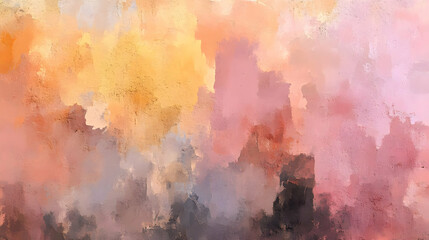 Fototapeta premium Abstract Painting with Blurry Strokes in Warm Colors, a Vibrant and Textured Artistic Background