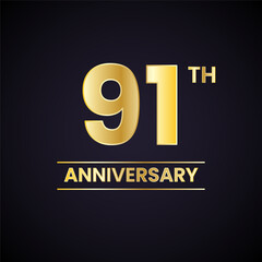 A stylish graphic design featuring the number and the word 'anniversary' in gold. Ideal for commemorating a special anniversary milestone.