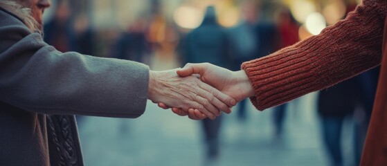 A heartwarming photo capturing the essence of World Kindness Day, showcasing people engaging in acts of kindness, such as helping each other or sharing smiles. 