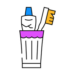 brush your teeth line icon vector. brush your teeth sign. isolated symbol illustration