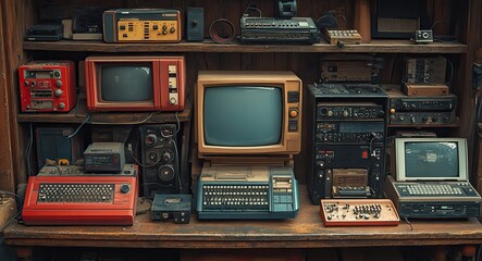 A depiction of obsolete electronic equipment, reflecting the rapid evolution of technology.