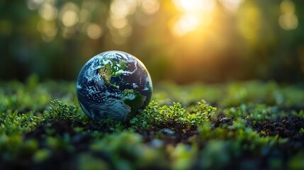 A digital globe highlights countries with leading climate policies, showcasing their efforts in fighting climate change and promoting sustainability.