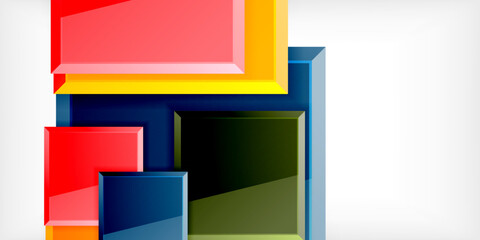 Colorful squares with reflections abstract background design. Vector Illustration For Wallpaper, Banner, Background, Card, Book Illustration, landing page