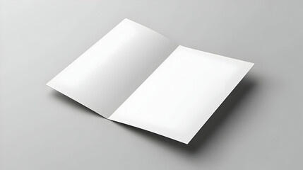 Blank White Folded Paper Mockup on a Gray Background, Perfect for Branding and Design Presentation