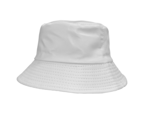 White bucket hat PNG transparent.