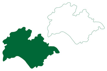 West Karbi Anglong district (Assam State, Republic of India) map vector illustration, scribble sketch West Karbi Anglong map