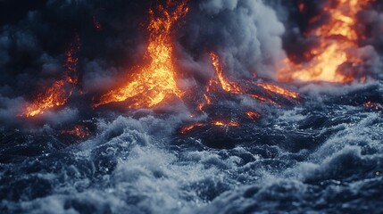 Close up River of Volcano Eruption