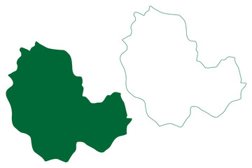 West Siang district (Arunachal Pradesh State, Republic of India) map vector illustration, scribble sketch West Siang map