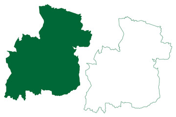 West Tripura district (Tripura State, Republic of India) map vector illustration, scribble sketch West Tripura map