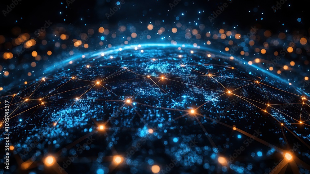 Canvas Prints a futuristic ai-generated image depicting global network connections and telecommunication in modern