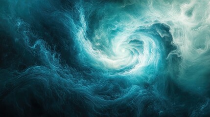 Abstract Blue and Green Swirling Light 