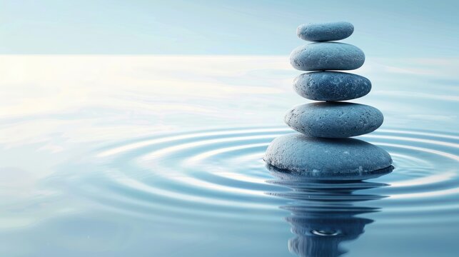 Zen Stones in Tranquil Water