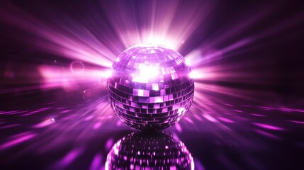 Disco Ball in a Purple Light