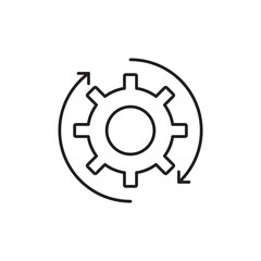 Icon update system. vector flat black linear illustration for web and app..eps