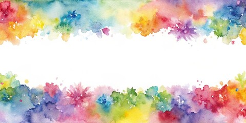 Fototapeta premium Abstract Watercolor Background with Splashes of Color and a Blank Center for Text or Design