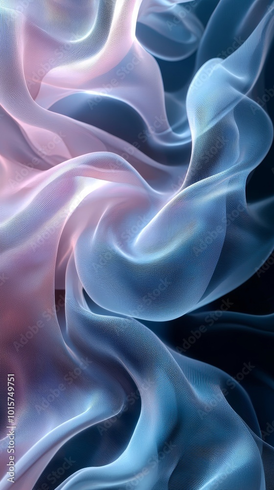 Poster abstract overlapping translucent fabric patterns