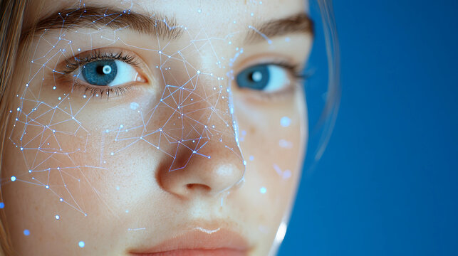 The Futuristic Beauty of Digital Technology in a Human Face
