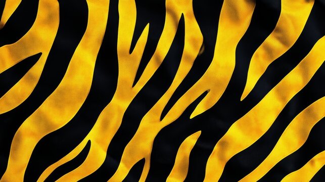 Vibrant Neon Tiger Stripe Pattern in Bold Yellow and Black for Modern Animal Print Designs