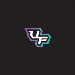 dynamic and bold concept VF gaming monogram logo letter modern esport