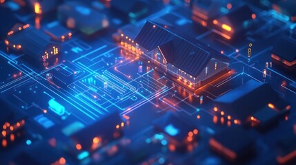 Fototapeta premium Smart home network setup: Wireless networking for connected home devices, ensuring smooth automation and control