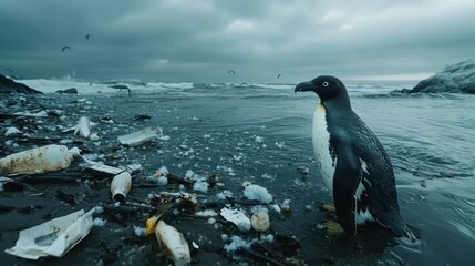 Obraz premium Ocean pollution. Environmental issues concept